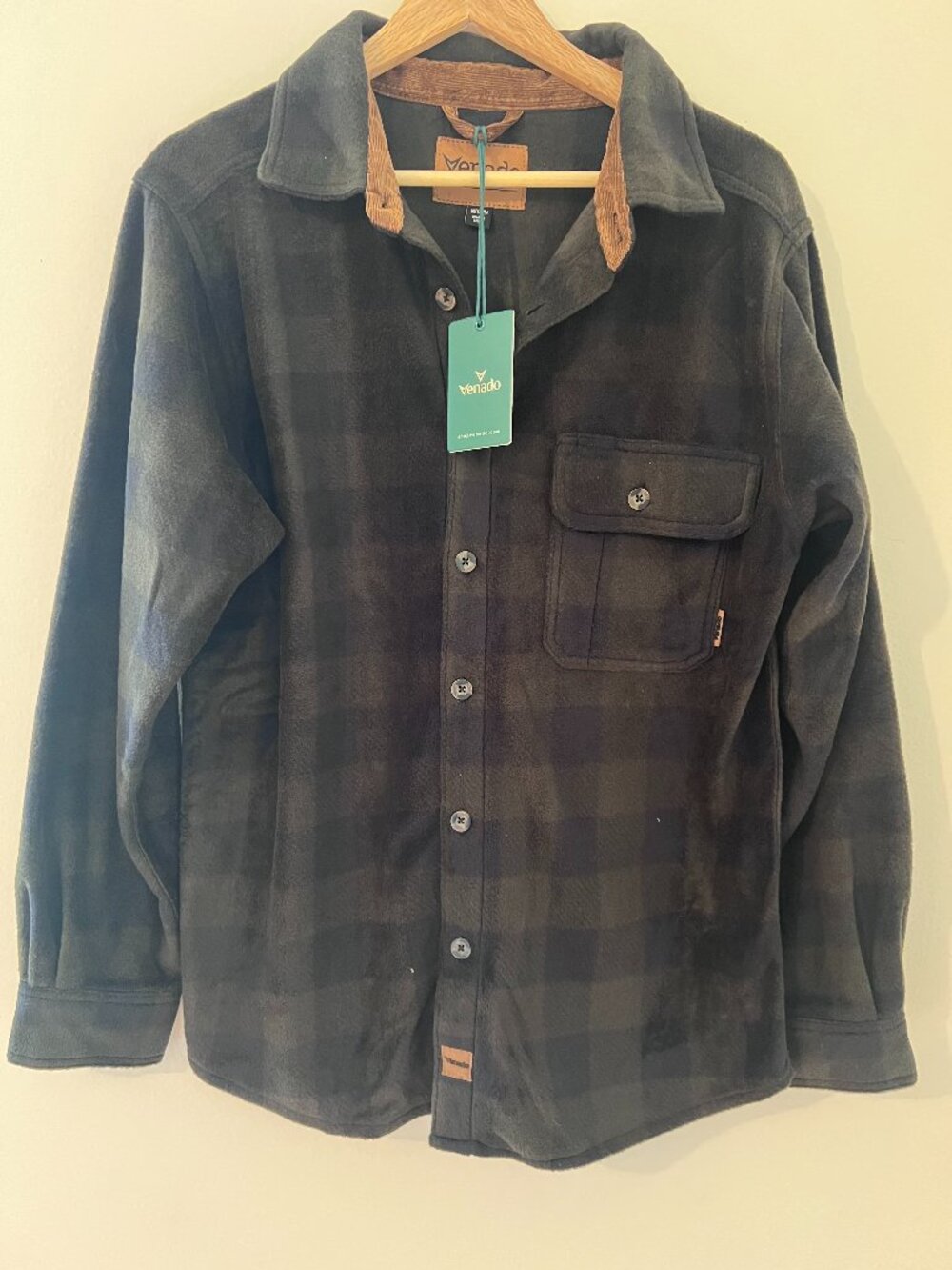 NWT Venado Blue & Green Plaid Flannel Fleece Shirt